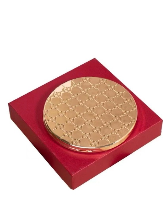 Gucci Gold Embossed Compact Mirror in Red Box